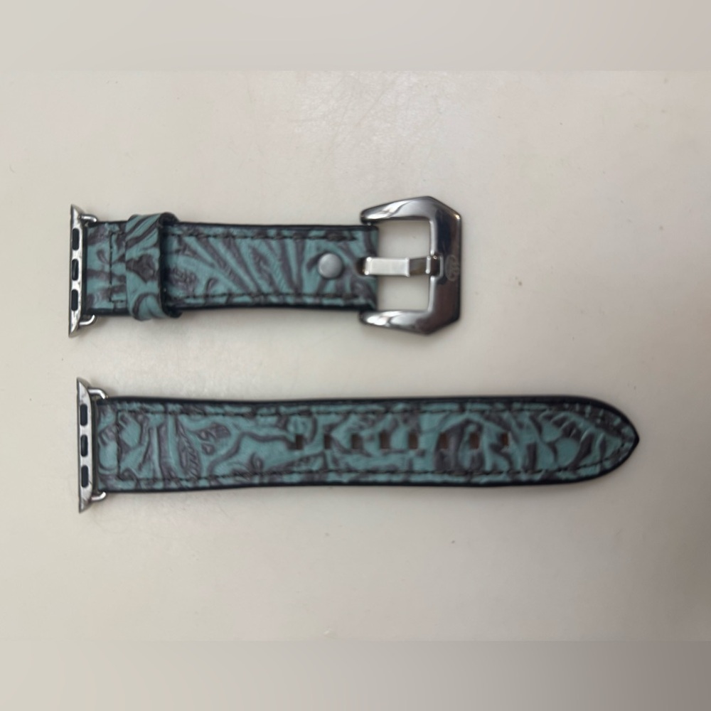 Teal and Black Patterned Apple Watch Band